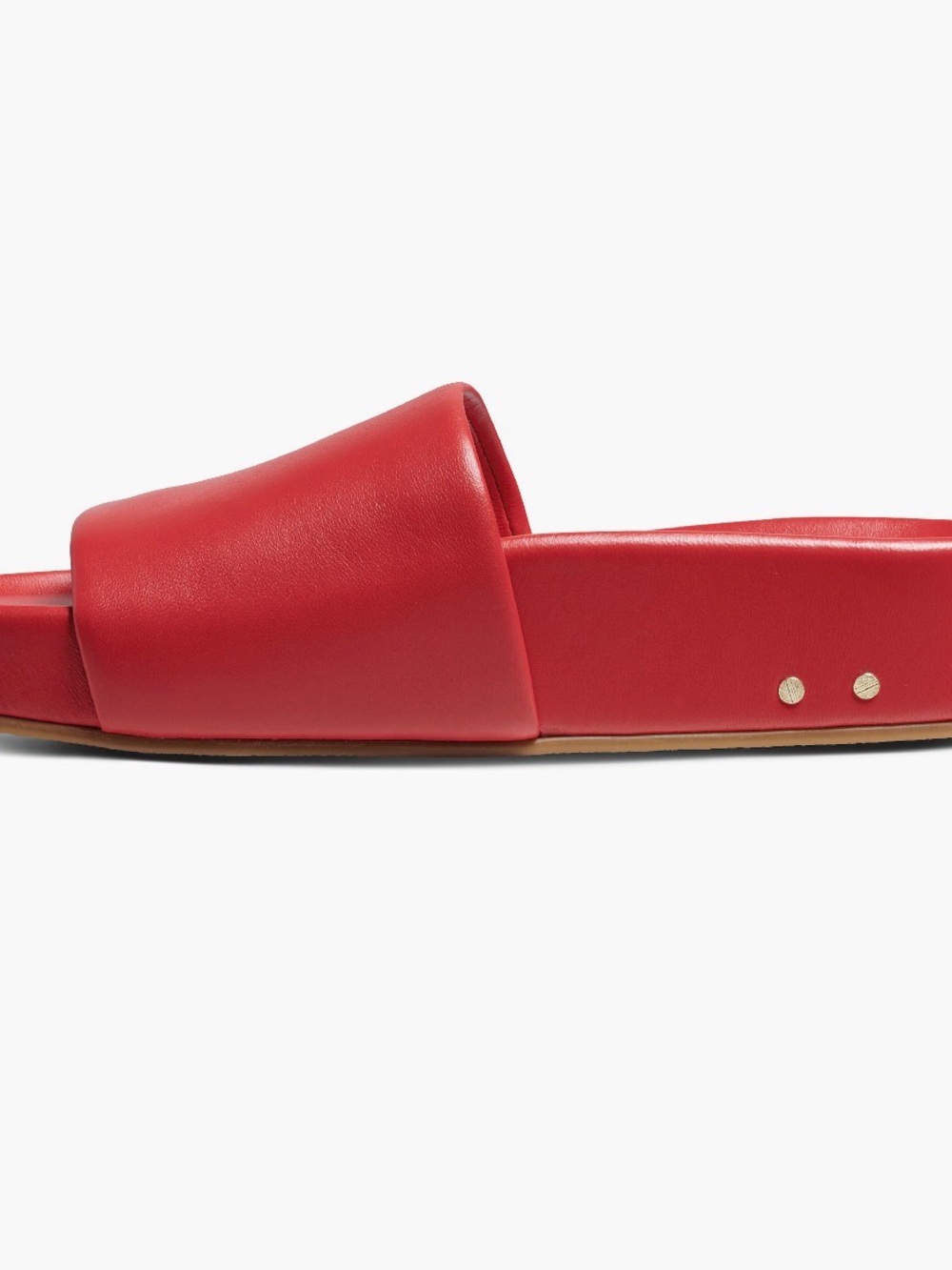 BeeK Pelican Red Leather Slide Sandals SZ 9 - Picture 2 of 9